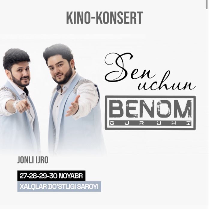 Benomi kansertiga bilet