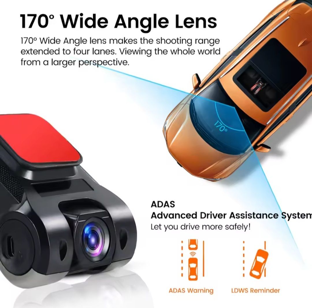 Camera Auto DVR pentru navigatie 170° Android / USB / Inregistrare tra