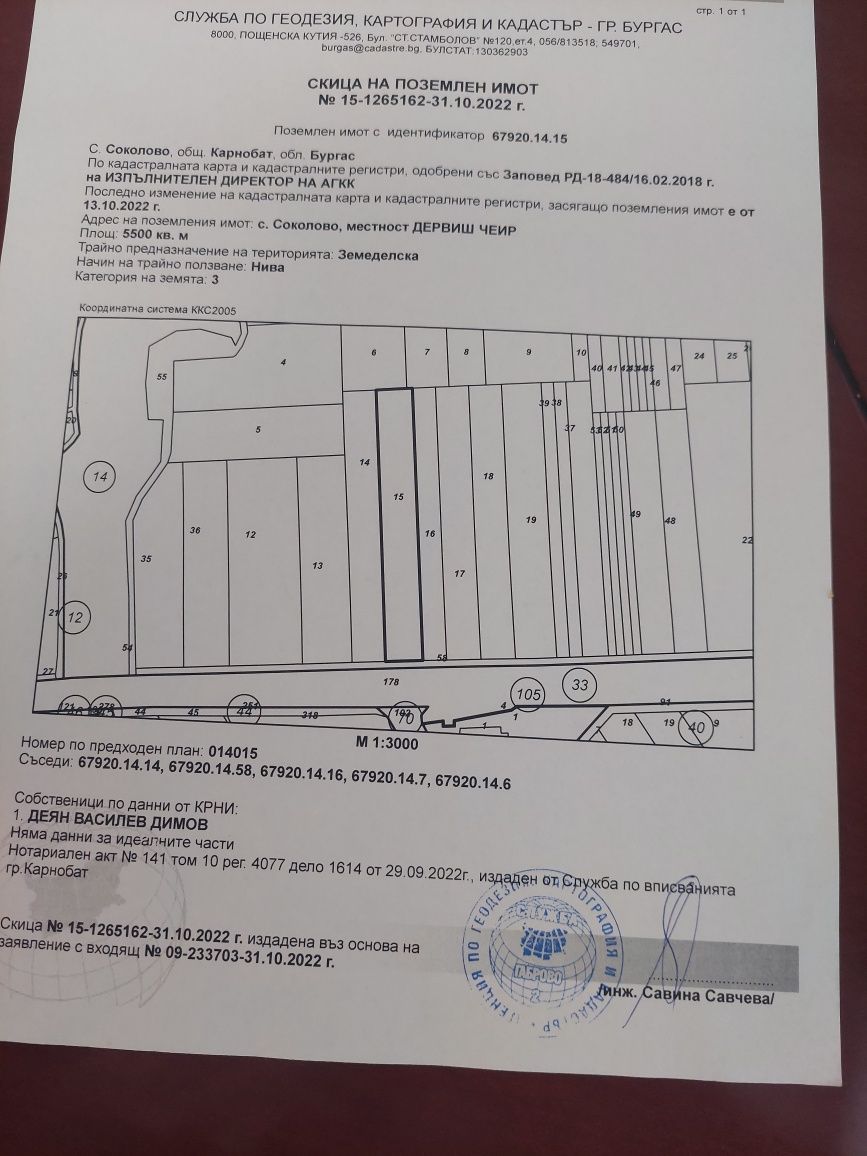 Земя в Айтос. 3та категория