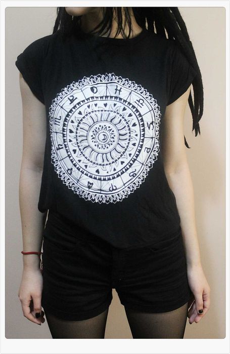 Tricou negru Zodiac Rock Punk Goth