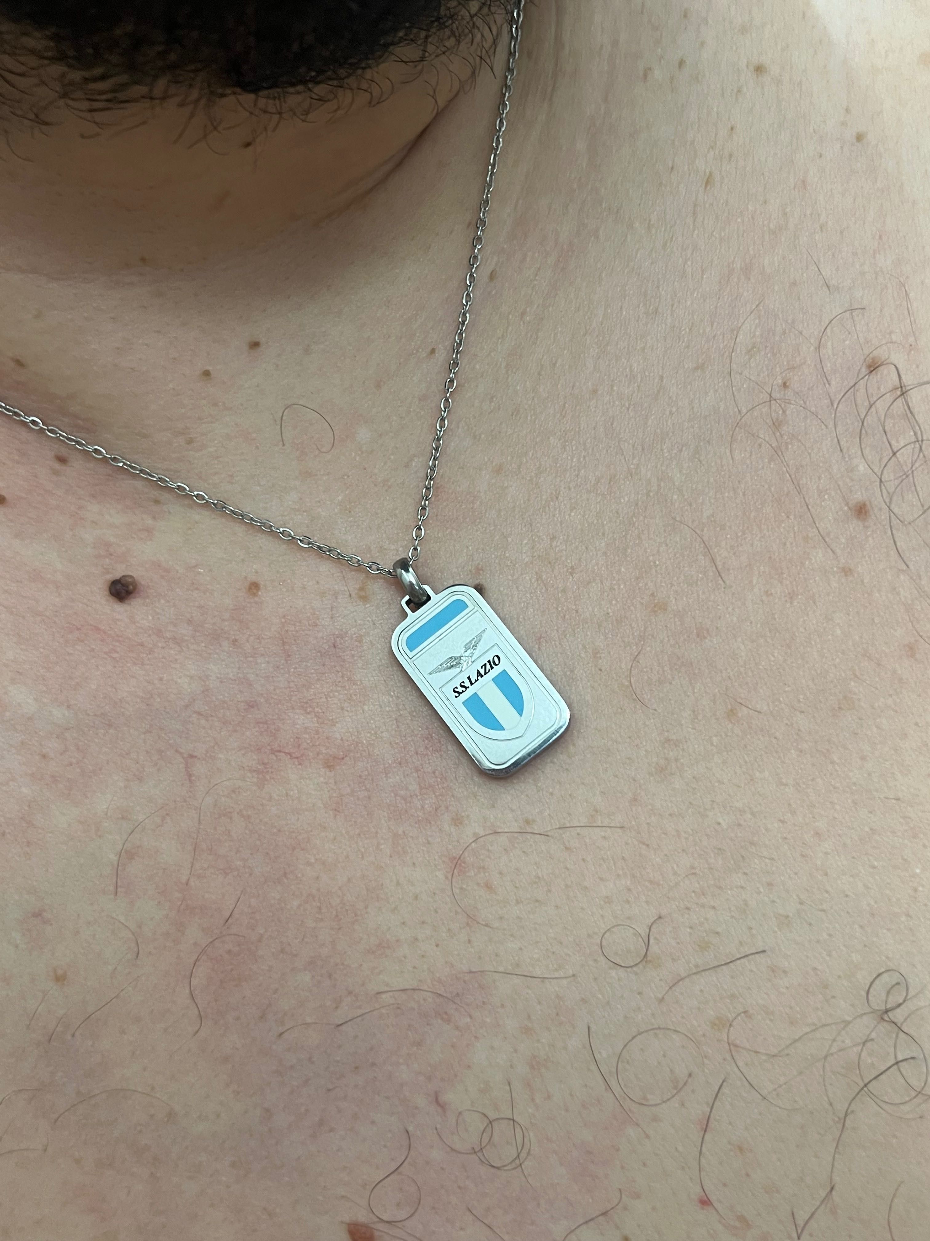 SS LAZIO STEEL NECKLACE with logo on medal