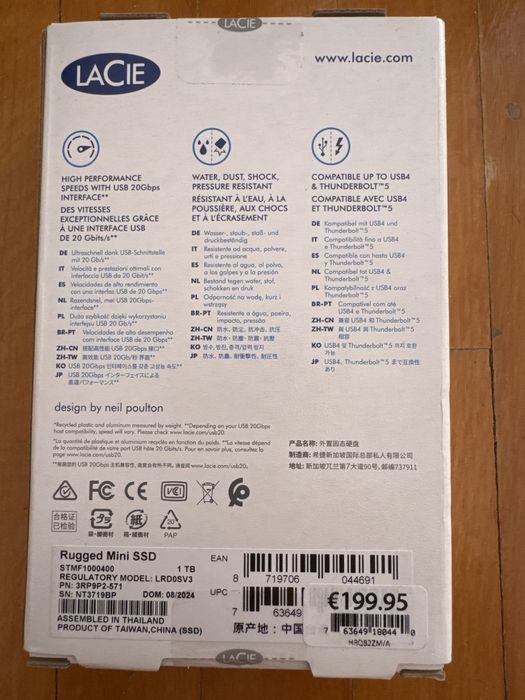 Lacie Rugged Mini SSD 1TB!! Nou Sigilat!