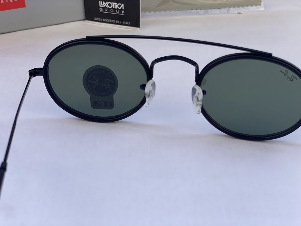 Ochelari de soare Ray Ban 3847N Oval Double Bridge Negrii Noi