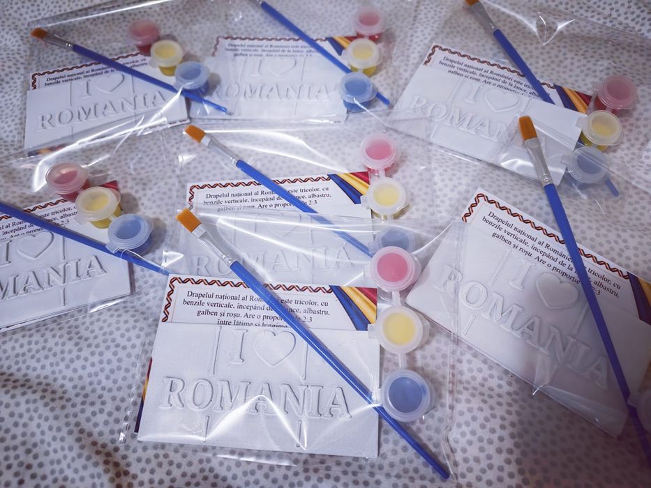 Figurina pictat steagul Romaniei