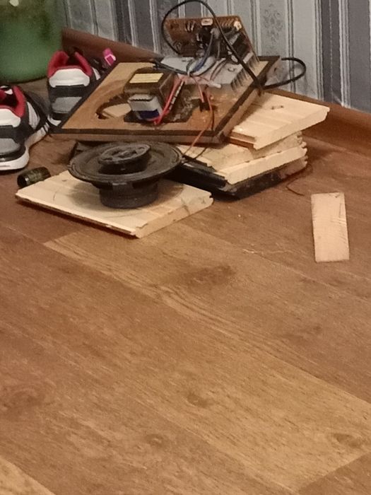 Динамик и усилитель от сабвуфера