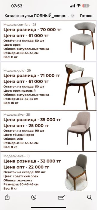 Стулья разные от 21000