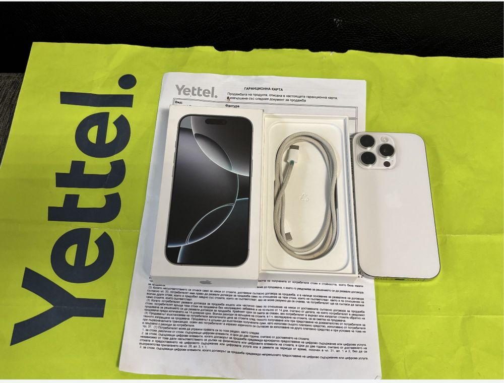КАТО НОВ 128GB iPhone 16 Pro Гаранция Yettel 2028г. White