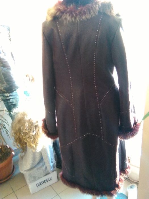 Vand cojoc modern palton cu guler de vulpe argintie