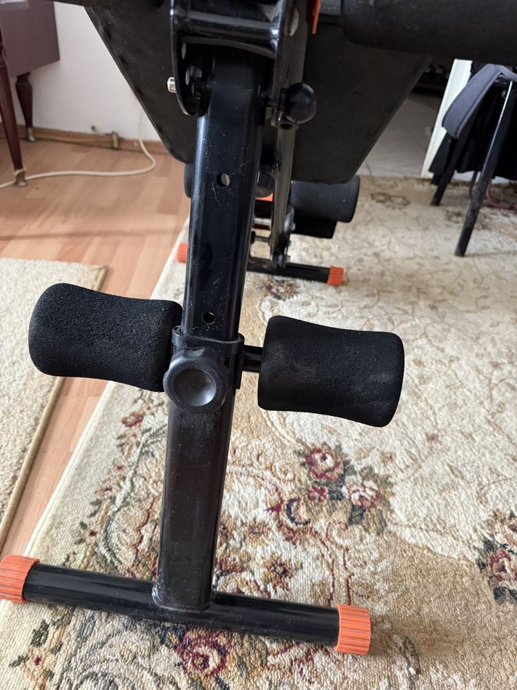 Banca abdomene dual trainer+doua gantere reglabile