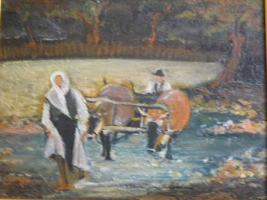 Tablou Rudolf Schweitzer-Cumpana ’Car cu boi’| Pictura pe carton