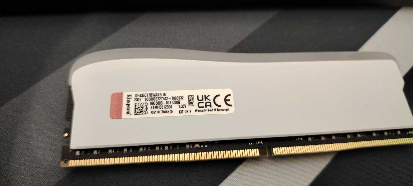 Рам памет Kingston FURY Beast White RGB 16GB(2x8GB) DDR4 3600MHz