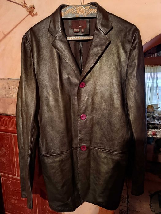 Sacou Zara din piele naturala moale de manusa L ca nou