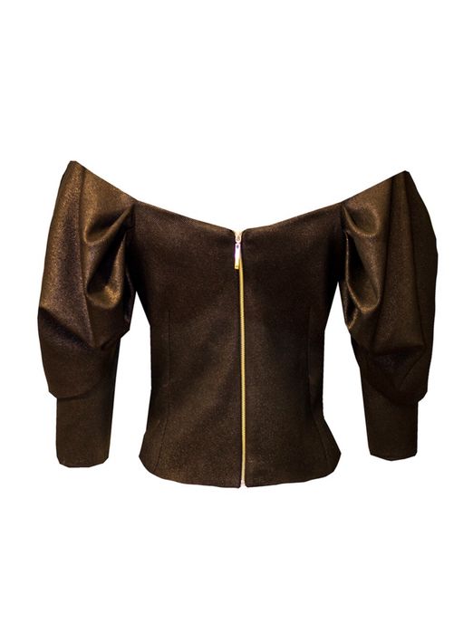 Top maro cu fir auriu Alina Cernatescu L nou