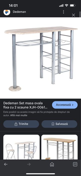 Masa ovala inalta