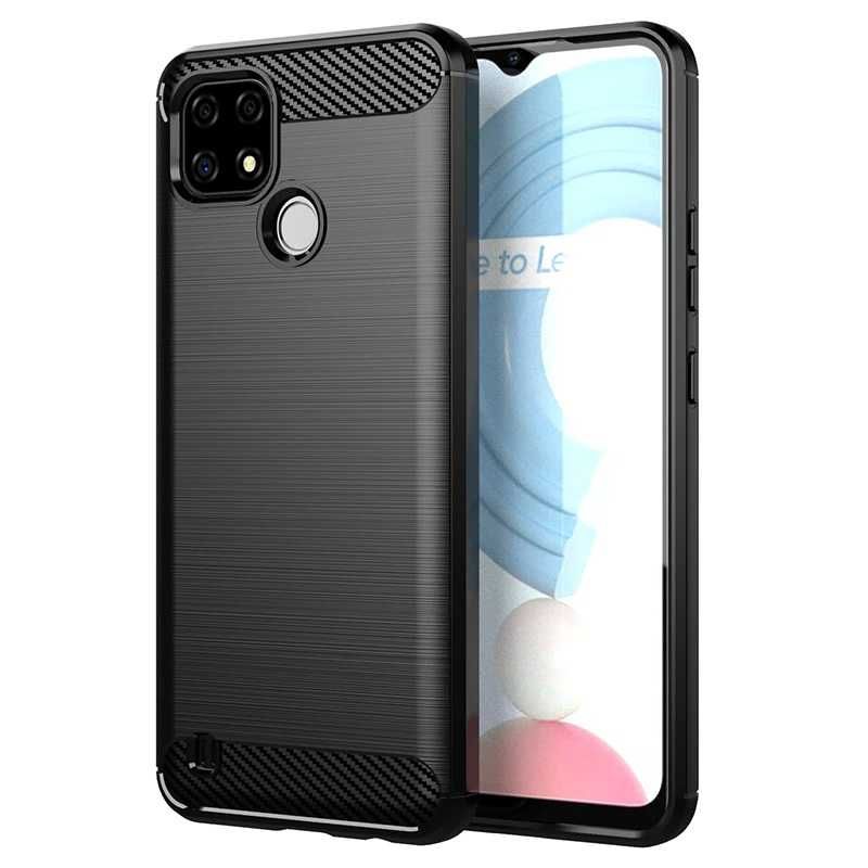 Realme C21 C11 C35 7 8 Pro 9i 9 Pro- Удароустойчив Кейс Гръб CARBON