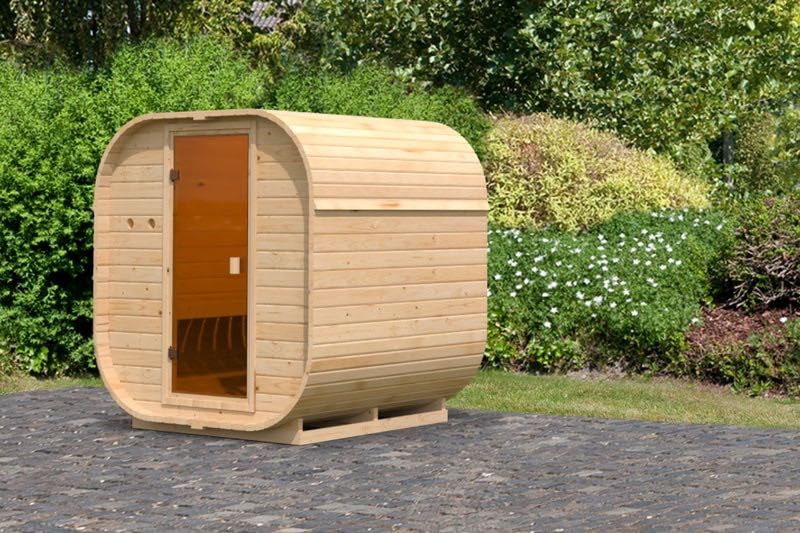 Външна сауна Quadro от Karibu, немско качество, стил и релакс