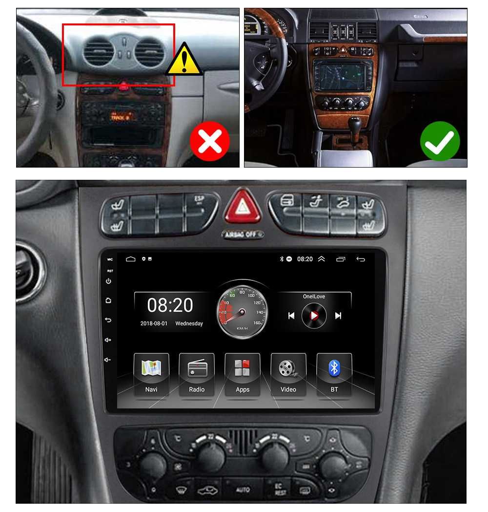 Мултимедия Двоен дин Android  Mercedes C W203 C220 CLK W209 Навигация