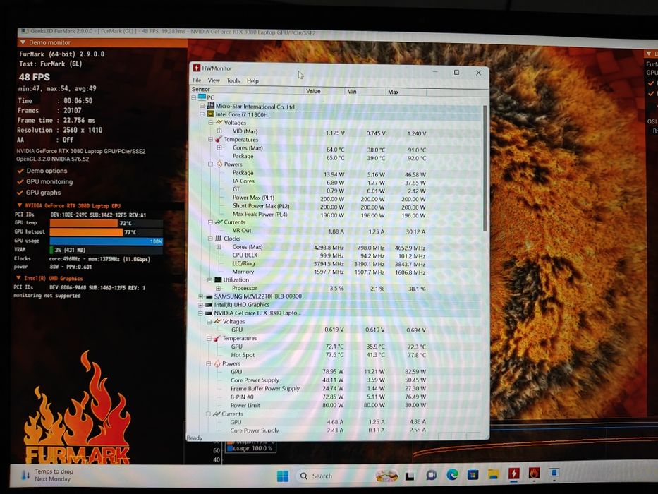 MSI GS66 i7 11800H / RTX 3080 / 32GB Ram / 2 TB SSD
