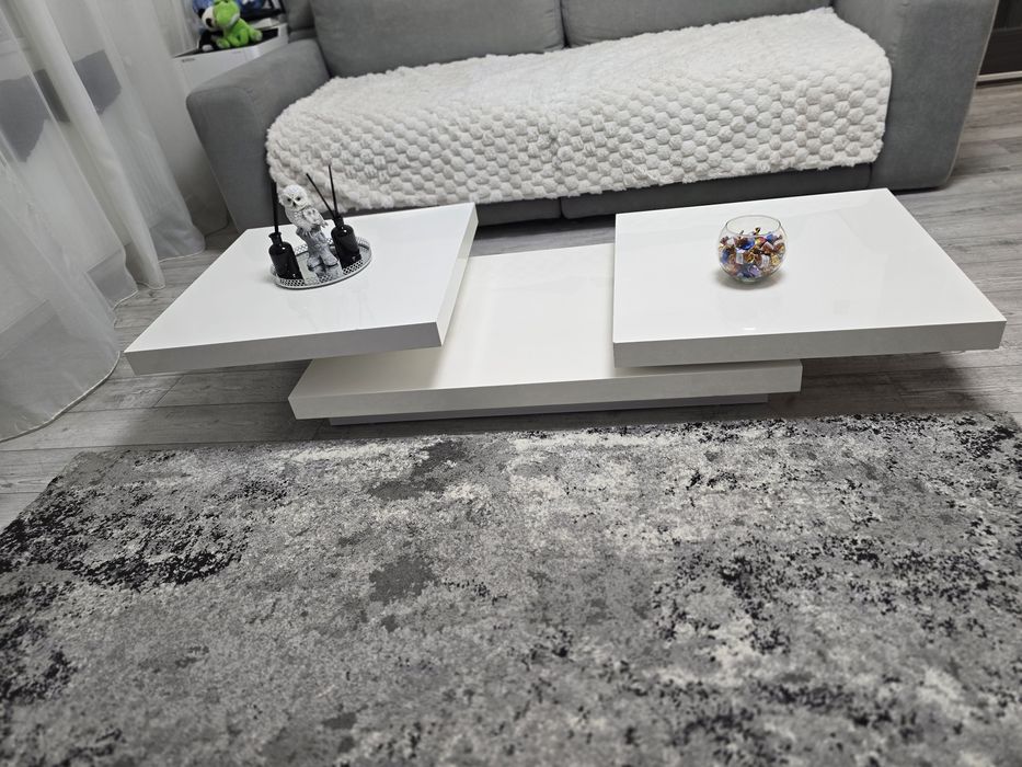 Masa cafea Alb lucios
