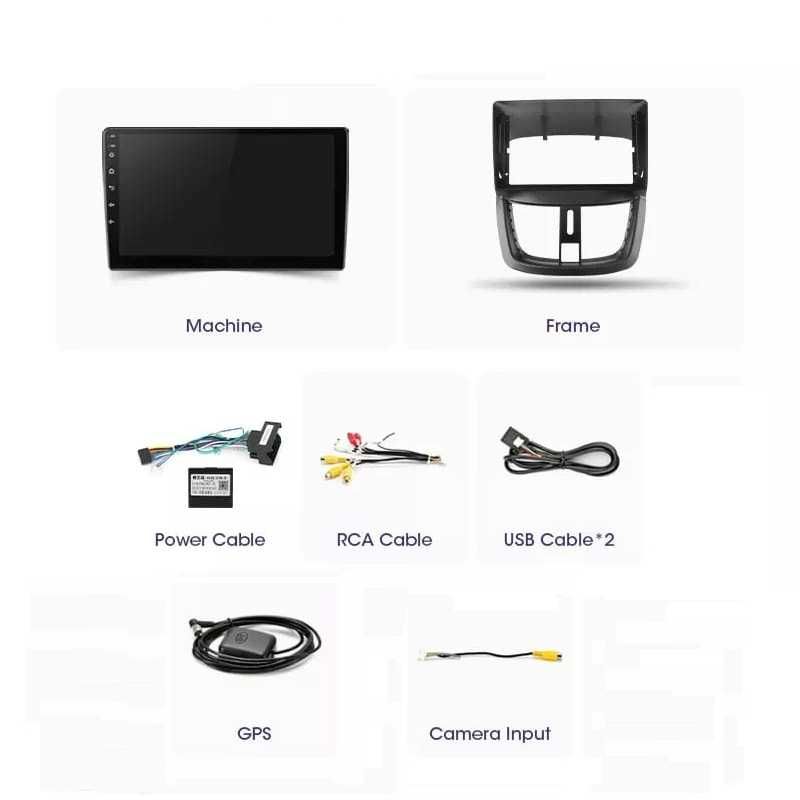 Navigatie android Peugeor 207 GPS Waze YouTube Carplay BT