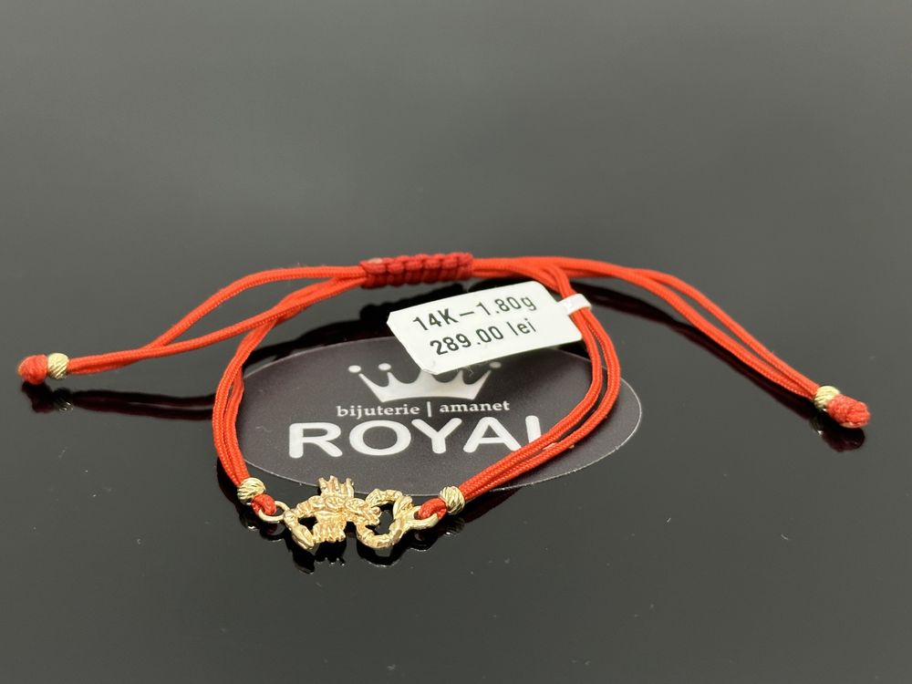 Bijuteria Royal: Brățara șnur aur 14k/ 1.80 gr