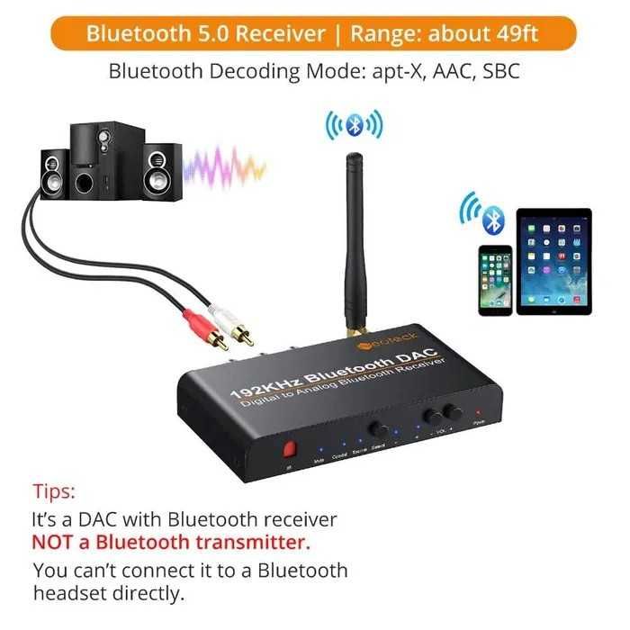 Цифрово аналогов аудио конвертор DAC/ДАК с Bluetooth/блутут и дистанц.