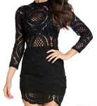 Rochie neagra din dantela croșetata