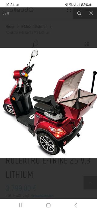 Trotineta dizabiltati scuter dizabilitati Rolektro E Trike- 25 V3 red