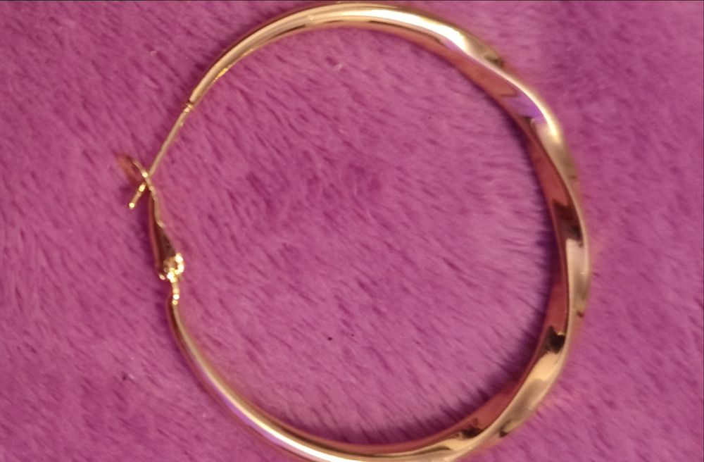 Cercei mari rotund auriu