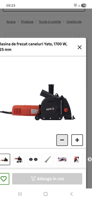 Masina de frezat caneluri Yato, 1700 W, 125 mm