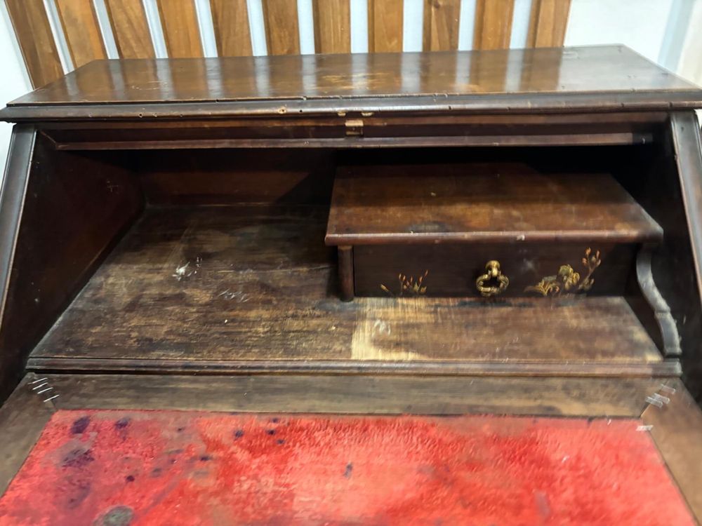 Birou secretaire asiatic lemn, sidef si fildes sec.XX