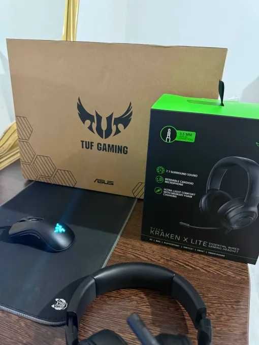 Laptop Asus Tuf Gaming + mouse + casti
