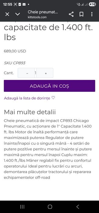 Cheie pneumatica Chicago cp893