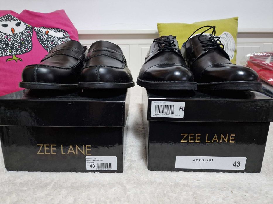 Pantofi Piele | Zee Lane | Barbati | 43 | Negru