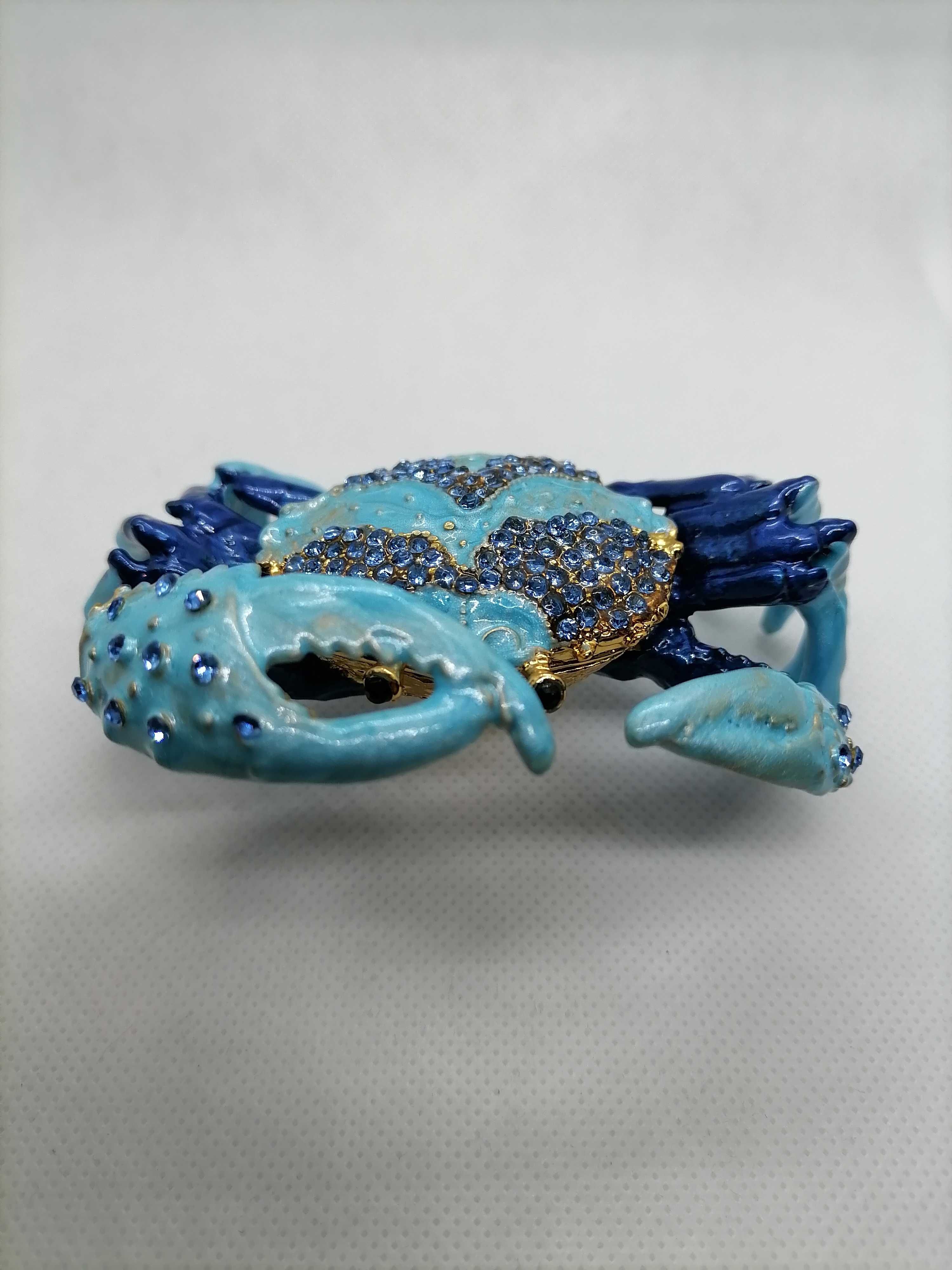 Cutie Bijuterii Crab Albastru Crab - Cristale + Metal