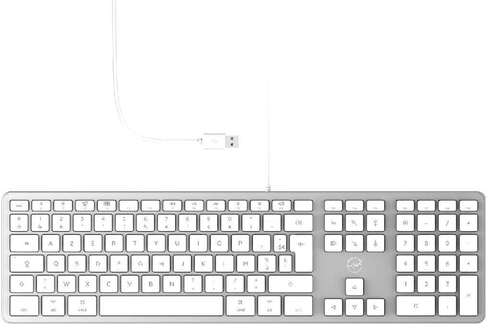 Клавиатура Mobility Lab за Mac AZERTY, USB, пълен размер с цифри