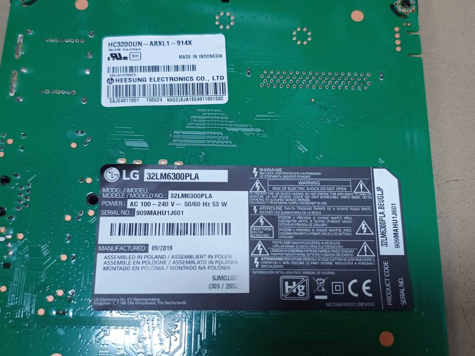 Placă de bază TV EAX68167602(1.0) testată OK