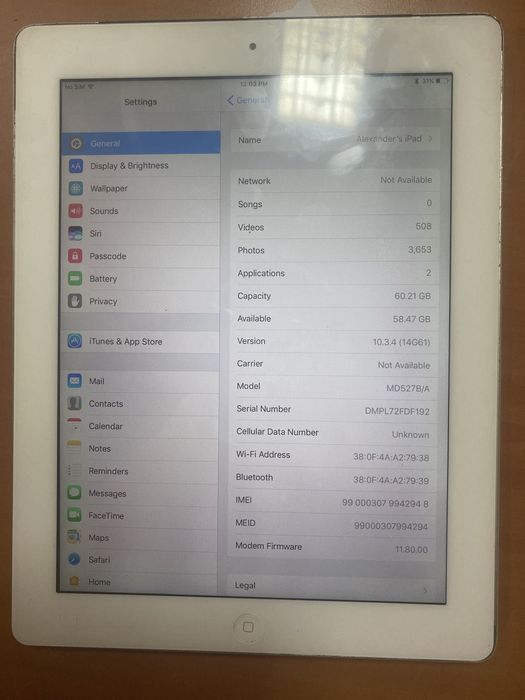 Таблет Ipad 4 A1460