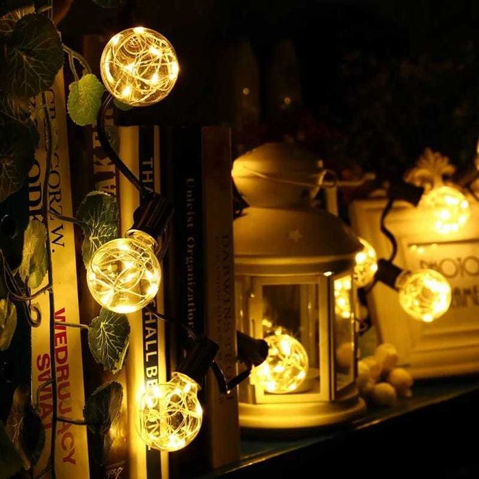 Ghirlanda 11.7 m, 30 Becuri LED, 3 becuri de rezerva,Interior/Exterior