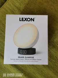 Ceas cu alarma LEXON Miami Sunrise wood, lampa de veghe - Sigilat
