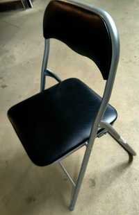 Сгъваем стол с облегалка - 36х80 см., метал и еко кожа