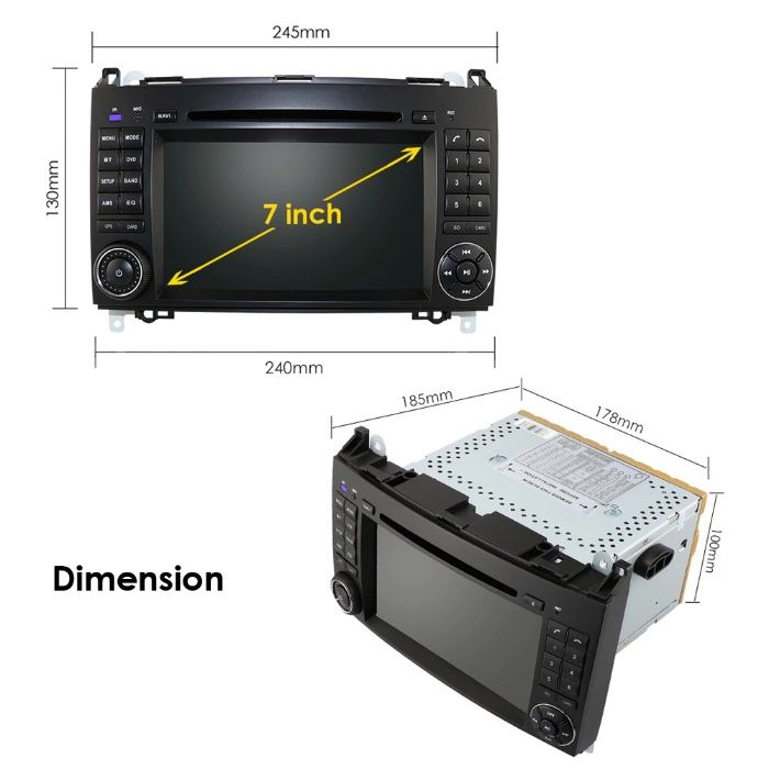 Мултимедия 7" Android 11 за MERCEDES W169 B W245 Vito W639 SPRINTER