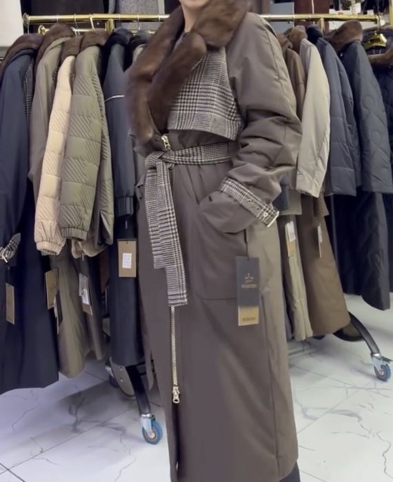 Стеганка с натуральной норкой зима