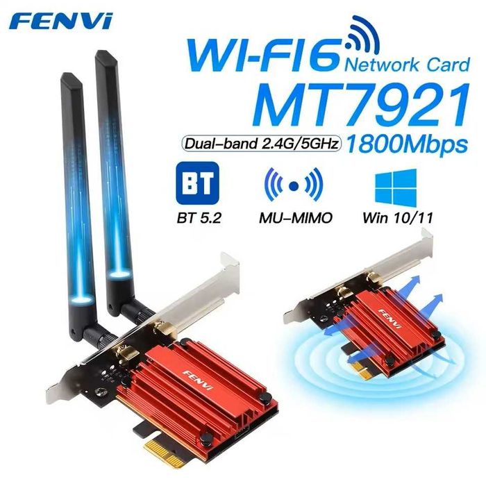 Placa wifi 6 PCIE 802.11AX 1800Mbps cu Bluetooth5.2 Wireless Network