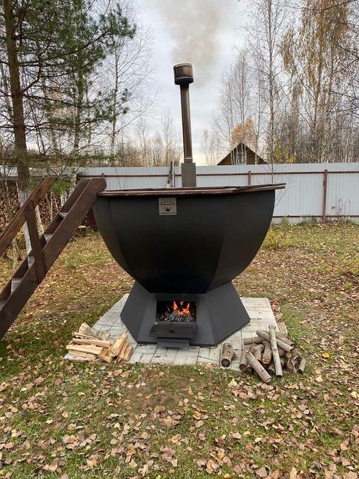 Банный чан купель на дровах