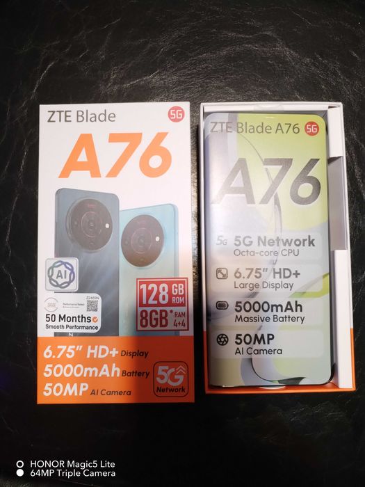 Нов смартфон ZTE A76 5G 128 GB