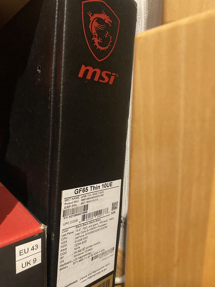 Лаптоп MSI GF65 Thin