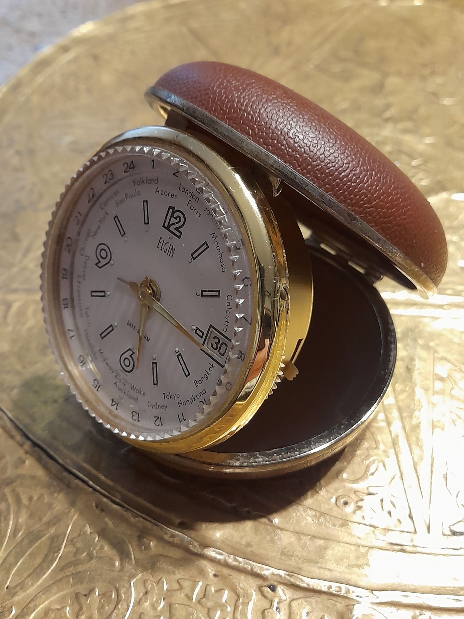 Ceas de călătorie cu alarmă, Elgin Luminous T8989 Japonia