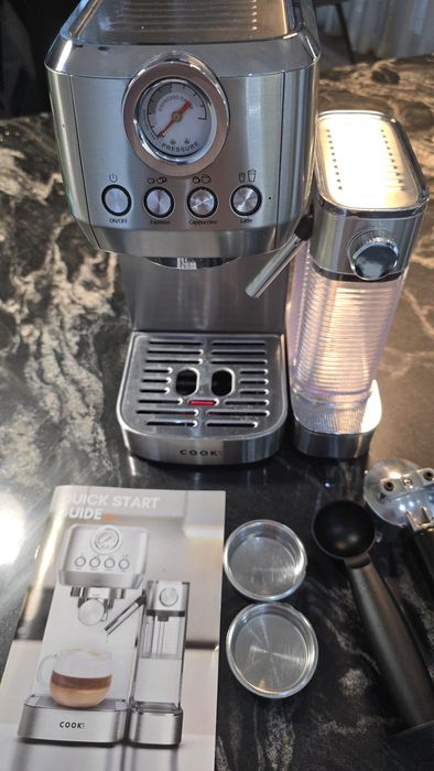Espressor cafea COOK-IT Inox, 20 Bar, 1350 W, 1, 3L, Pompa italiana, S