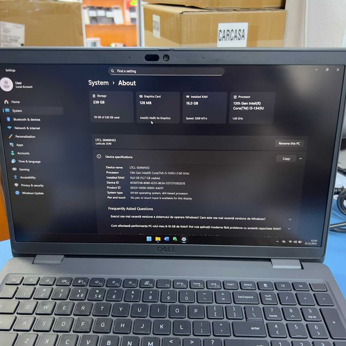 Laptop DELL Latitude 3540 256GB, Garantie 12 luni | Lensun